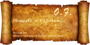 Obagyán Filotea névjegykártya